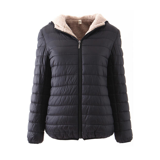 Women Striped Stitching Soft Cotton Padded Jacket