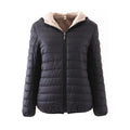 Women Striped Stitching Soft Cotton Padded Jacket