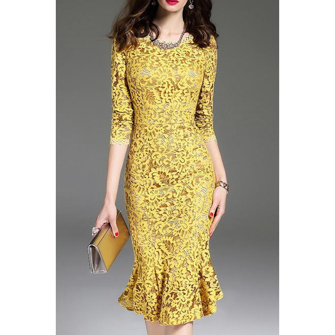 Women Elegant Fashion Knee Long Mermaid Party Dress