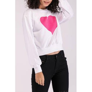 Women Heart Printed Long Sleeve Sweatshirt