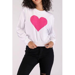 Women Heart Printed Long Sleeve Sweatshirt
