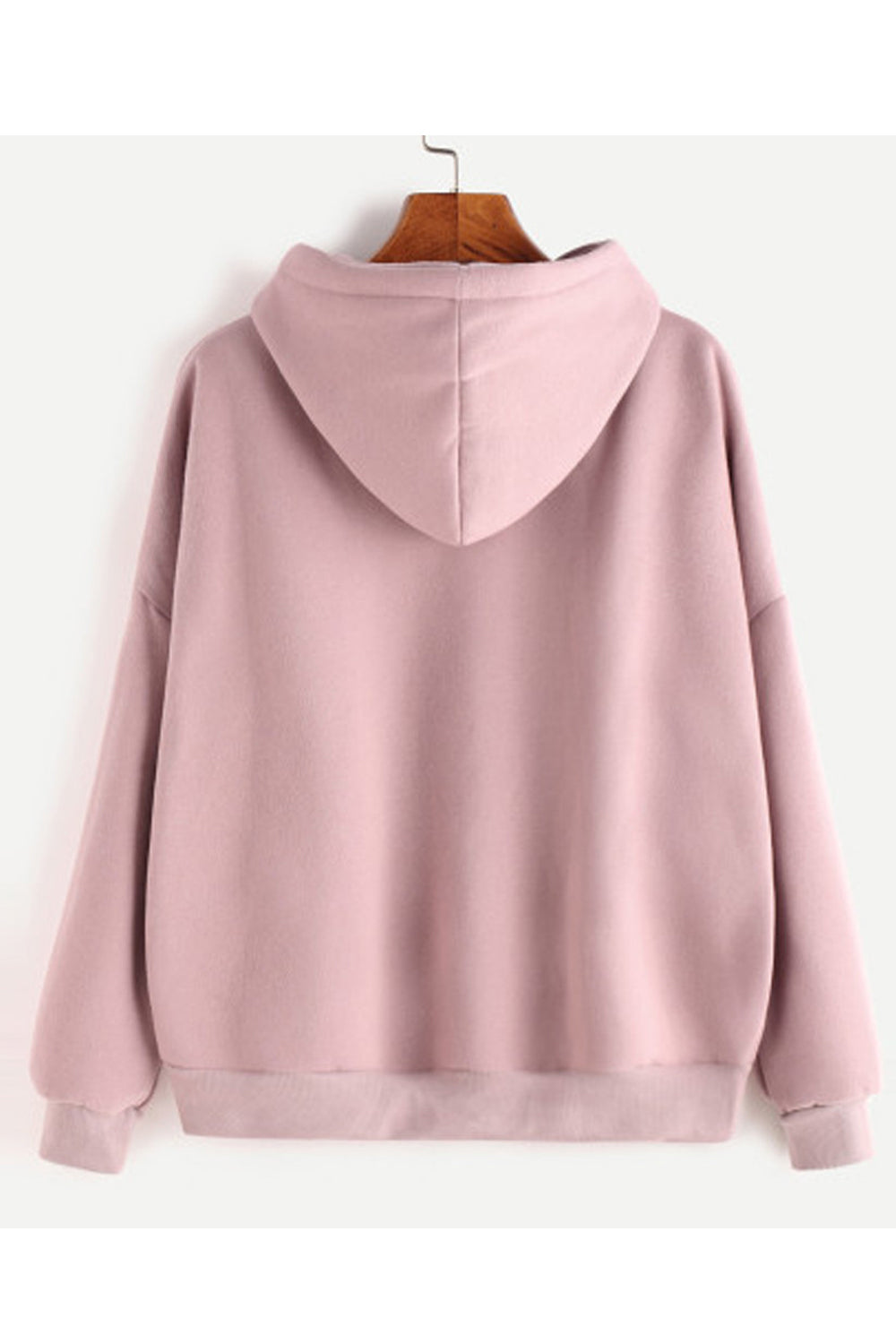 Women Decent Solid Pattern Casual Darwstring Closure Ribbed Hem Winter Hoodie