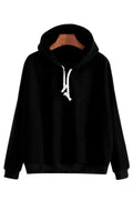 Women Decent Solid Pattern Casual Darwstring Closure Ribbed Hem Winter Hoodie