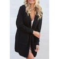 Women Sophisticated Leopard Pattern Thick Ribbed Cuff Knitted Winter Front Open Ribbed Hem Cardigan