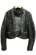Women Windproof Stand Collar Neck Zippered Pocket Zippered Pocket Dilute Winter Leather Jacket
