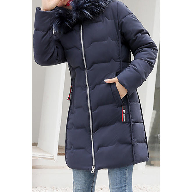 Women Long Zip Up Hooded Soft Padded Winter Jacket