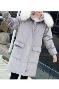 Women Flap Pocket Zip Up Padded Loose Winter Jacket