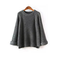 Women Alluring Striped Pattern Thick Long Sleeve Collar Neck Relax Fit Casual Winter Warm Pullover Sweater