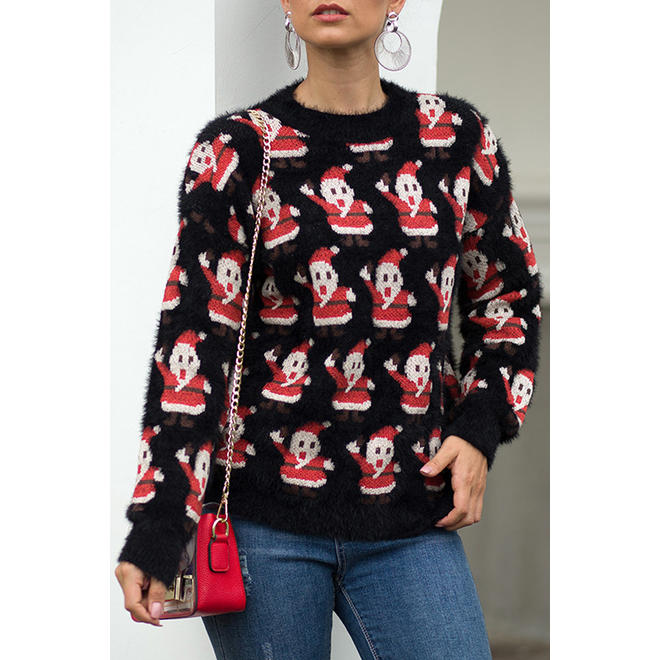 Women Knitted Splendid Solid Colored Easy V-Neck Restful Long Sleeve Pullover Sweater