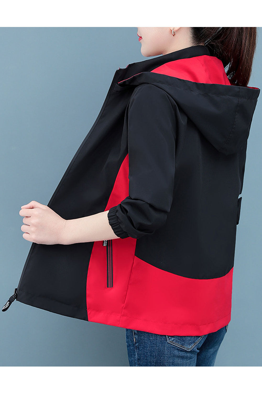 Women Comfy Hooded Neck Zippered Pocket & Stretchable Ribbed Cuff Casual Winter Jacket