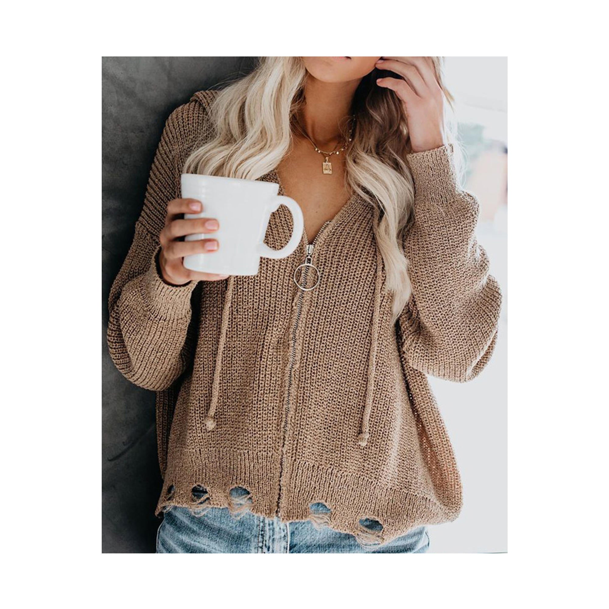 Women Lovely Irregular Zipper Cardigan