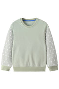Kids Girls Plain Round Neck Drop Shoulder Spring Sweatshirt