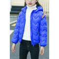 Kids Girls Fantastic Solid Colored Thick Long Sleeve Hooded Neck Pockets Styled Easy Zipper Closure Padded Jacket