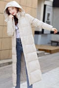 Women Elegant Slim Fit Long Sleeve Over The Knee-Length Warm Winter Padded Jacket