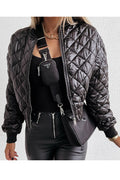 Women Superb Designed Short Length Zip Closure Ribbed Cuff Stylish Winter Padded Jacket
