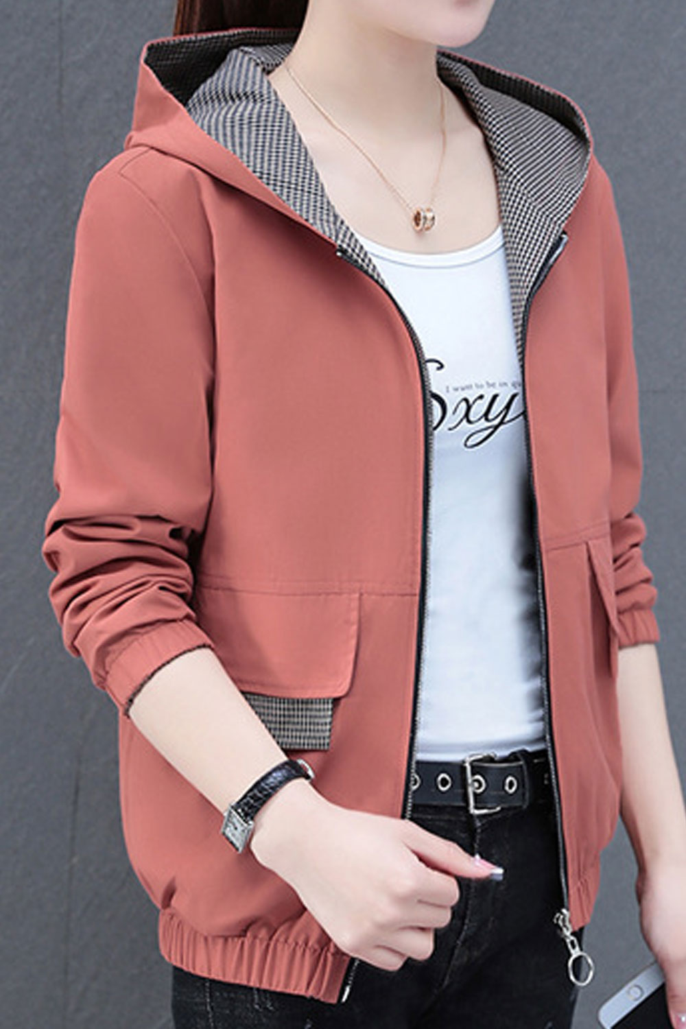 Women Radiant Hooded Neck Ribbed Cuff & Hem Flap Pocket Winter Soft Casual Jacket