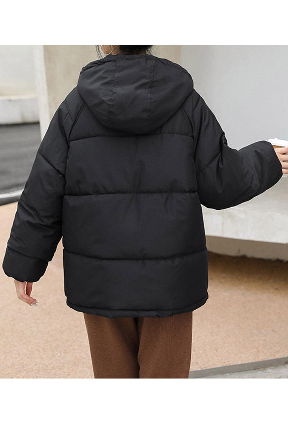 Women Warm & Thick Solid Pattern Comfy Side Pockets Stand Collar Winter Padded Jacket