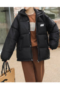 Women Warm & Thick Solid Pattern Comfy Side Pockets Stand Collar Winter Padded Jacket