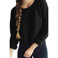 KettyMore Women Round Neck Solid Color Winter Sweater