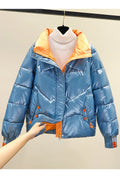 Women Sparkled Long Sleeve Magnificent Side Pockets Easy Zipper Closure Warm & Comfy Winter Padded Jacket