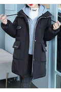 Women Drawstring Hooded Long Sleeve Capable Side Pockets Zip Closure Superb Winter Padded Jacket