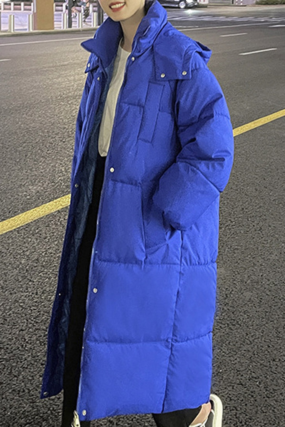 Women Cold Weather Protective Solid Pattern Ribbed Cuff Hooded Neck Superb Winter Padded Jacket