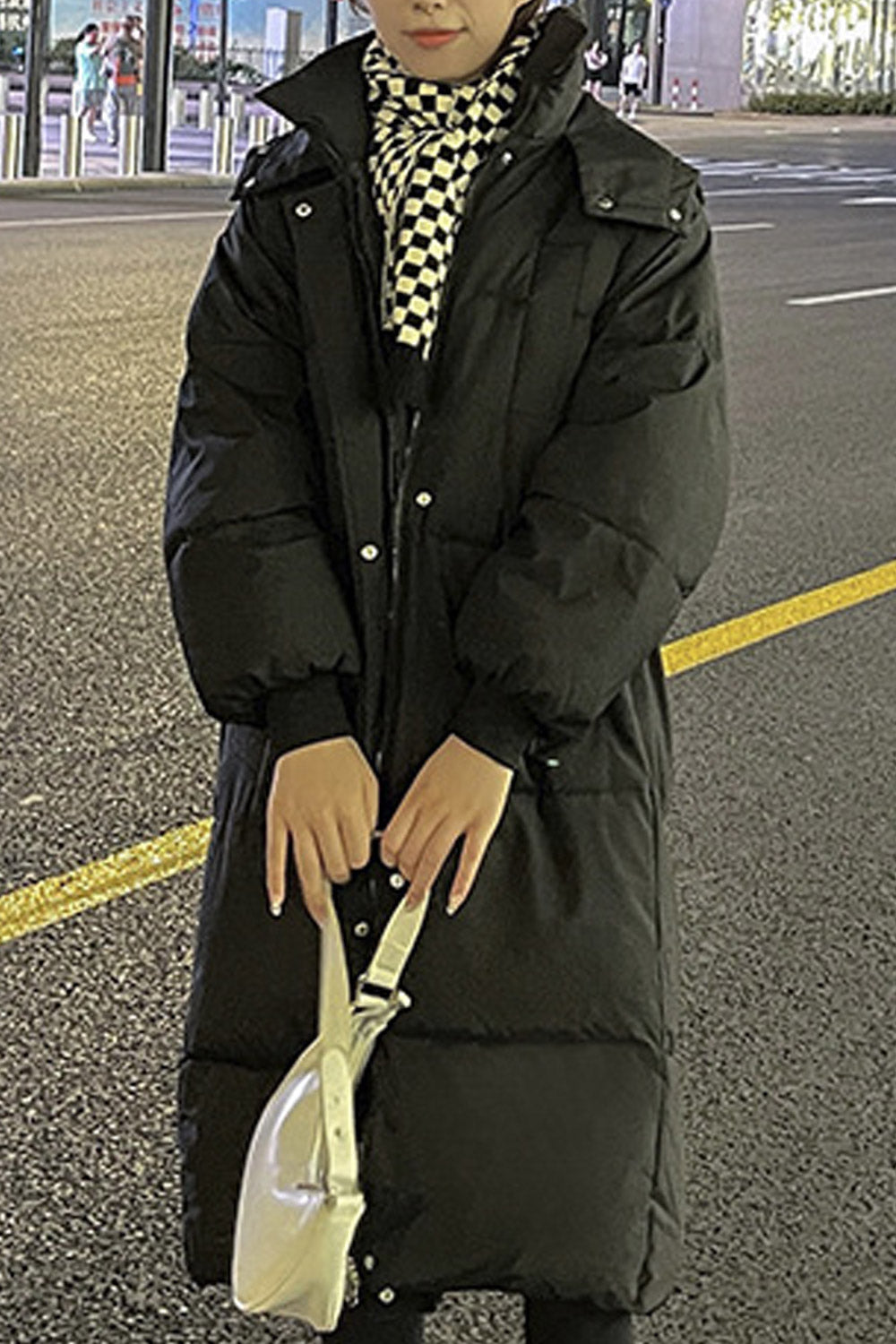 Women Cold Weather Protective Solid Pattern Ribbed Cuff Hooded Neck Superb Winter Padded Jacket