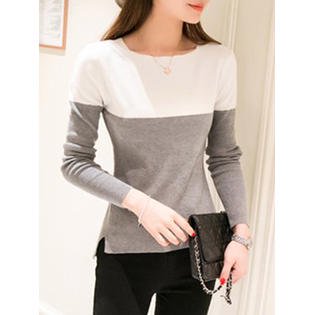 Women Contrast Long Sleeved Sweat Shirt