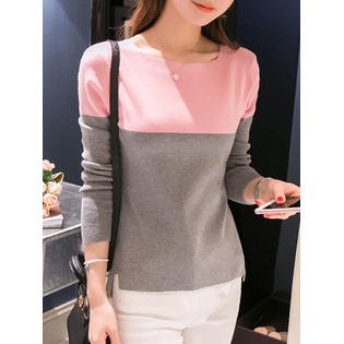 Women Contrast Long Sleeved Sweat Shirt