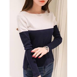 Women Contrast Long Sleeved Sweat Shirt