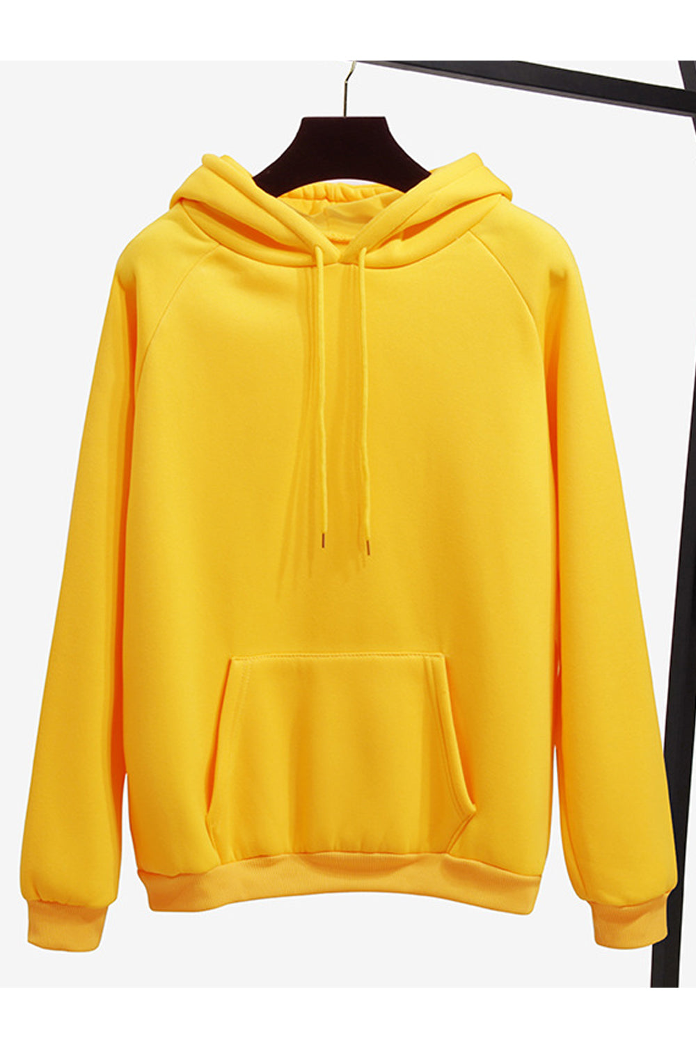 Women Appealing Sharp Colors Solid Pattern Adjustable Drawstring Winter Hoodie