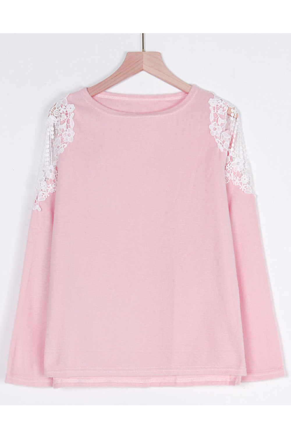 Women Superb Soft & Qualited Material Constructed Round Neck Floral Lace Decorated Shoulder Knitted Sweater