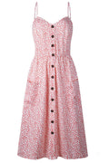 Women Deep Neck Spaghetti Strap Floral Dress
