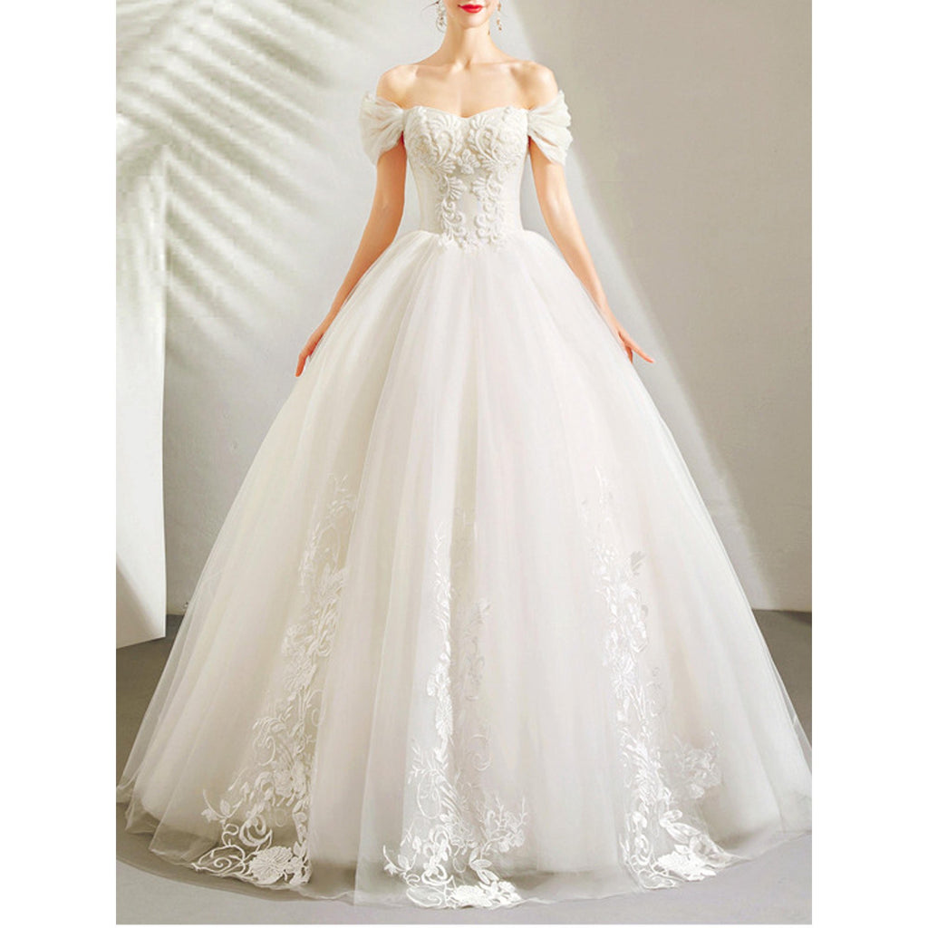 Women Off Shoulder Ball Gown Pretty Wedding Dress