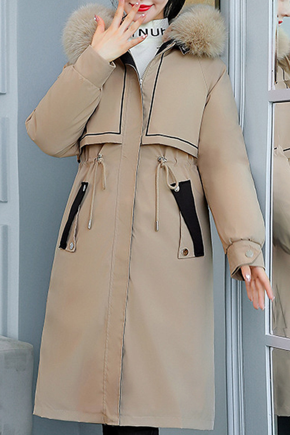 Women Fine Solid Pattern Stylish Hooded Zipper Closure Awesome Winter Padded Jacket