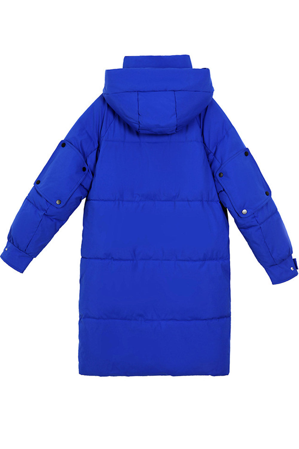 Women Magnificent Mid-Length Big Storage Flap Pockets Hooded Solid Pattern Superb Warm Padded Jacket