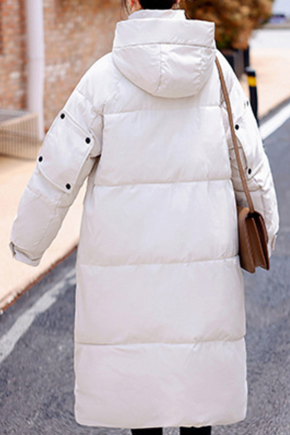 Women Magnificent Mid-Length Big Storage Flap Pockets Hooded Solid Pattern Superb Warm Padded Jacket
