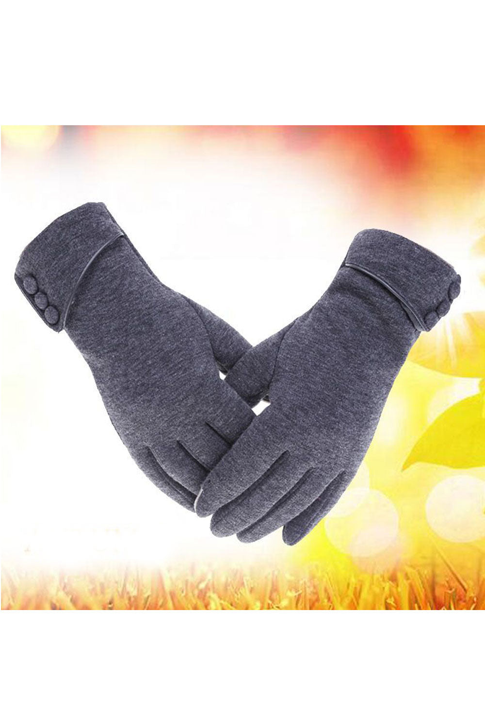 Women Superb Thick & Warm Fabric Crafted Button Closure Touch Screen Elegant & Winter Reliable Gloves