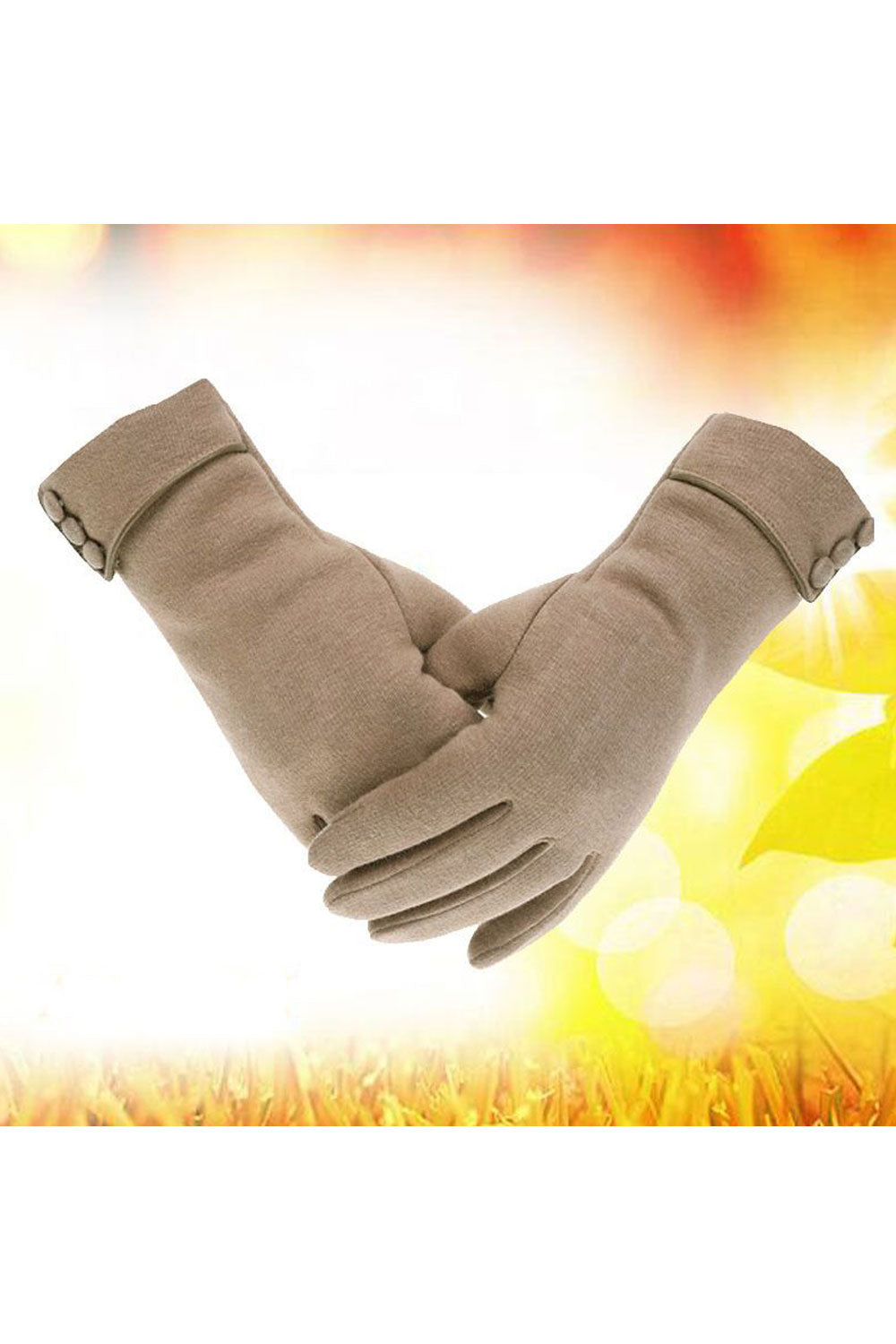 Women Superb Thick & Warm Fabric Crafted Button Closure Touch Screen Elegant & Winter Reliable Gloves