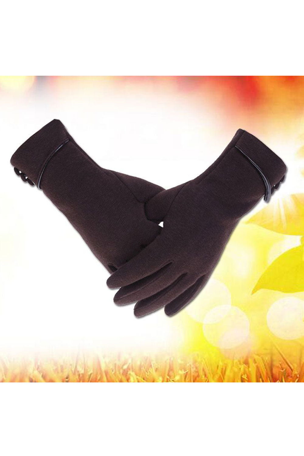 Women Superb Thick & Warm Fabric Crafted Button Closure Touch Screen Elegant & Winter Reliable Gloves