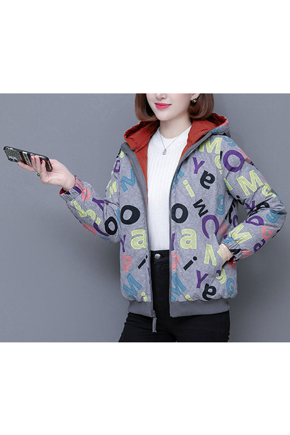 Women Fantastic Hooded Neck Contrast Knitted Hem & Front Zip Fastener Stretchable Cuff Warm Winter Padded Jacket