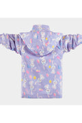 Kid Girl Bunny Printed Hooded Neck Front Zippered & Ribbed Cuff Inner Fleece Winter Jacket