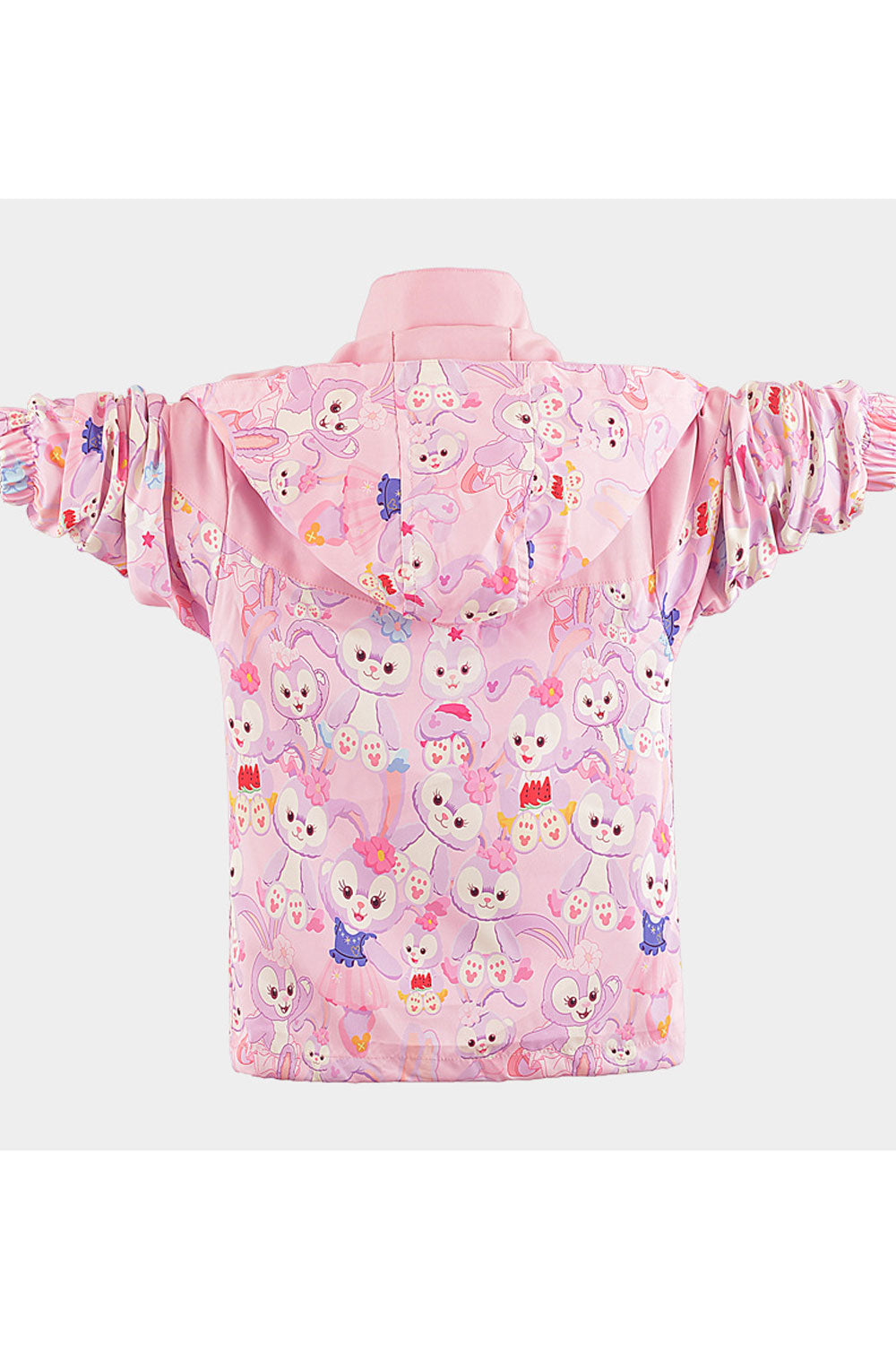 Kid Girl Cartoon Bunny Printed Hooded Neck Front Zippered & Ribbed Cuff Soft Winter Jacket
