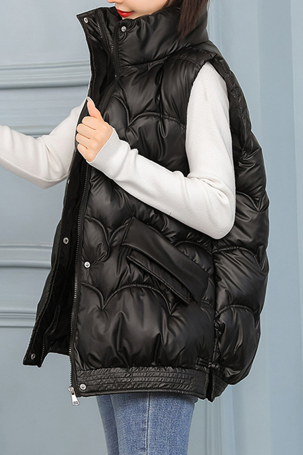 Women Party Colours Shining Look Padded Vest