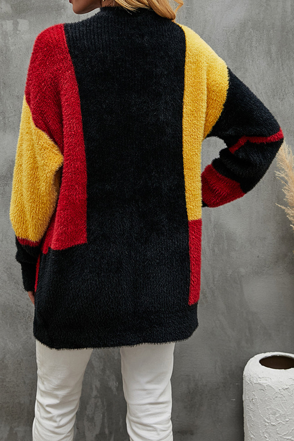 Women Appealing Nice Colors Front Open Lovely Pockets Fashionable & Relaxable Knitted Winter Warm Cardigan