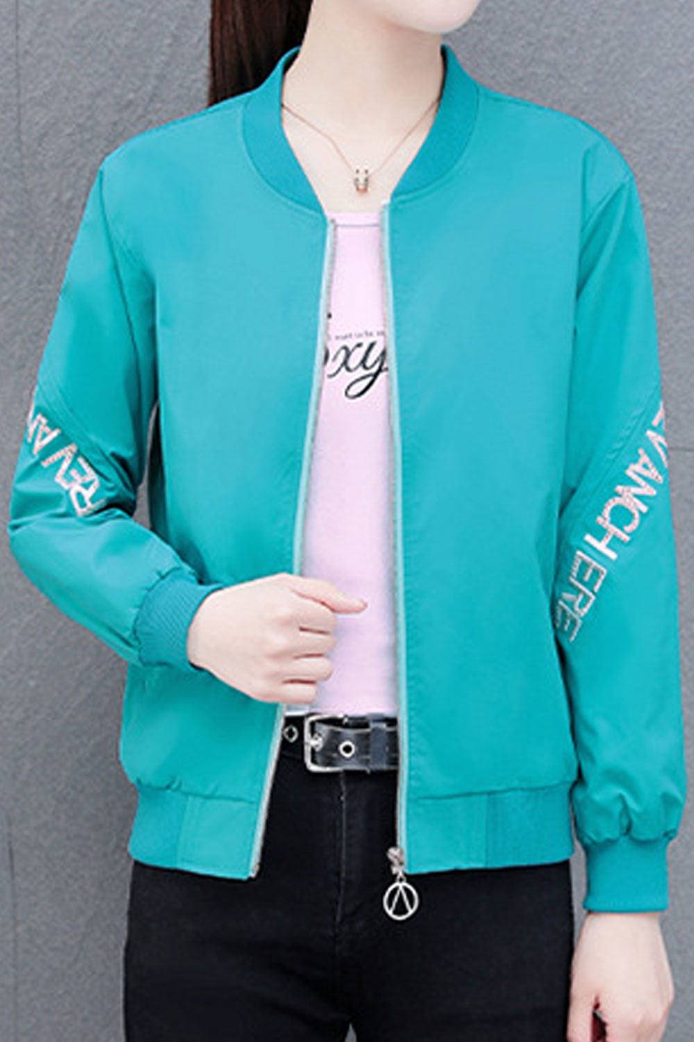 Women Exclusive Knitted Stand Collar Neck Ribbed Cuff & Hem Slash Pocket & Easy Zip Fastener Warm Winter Casual Jacket