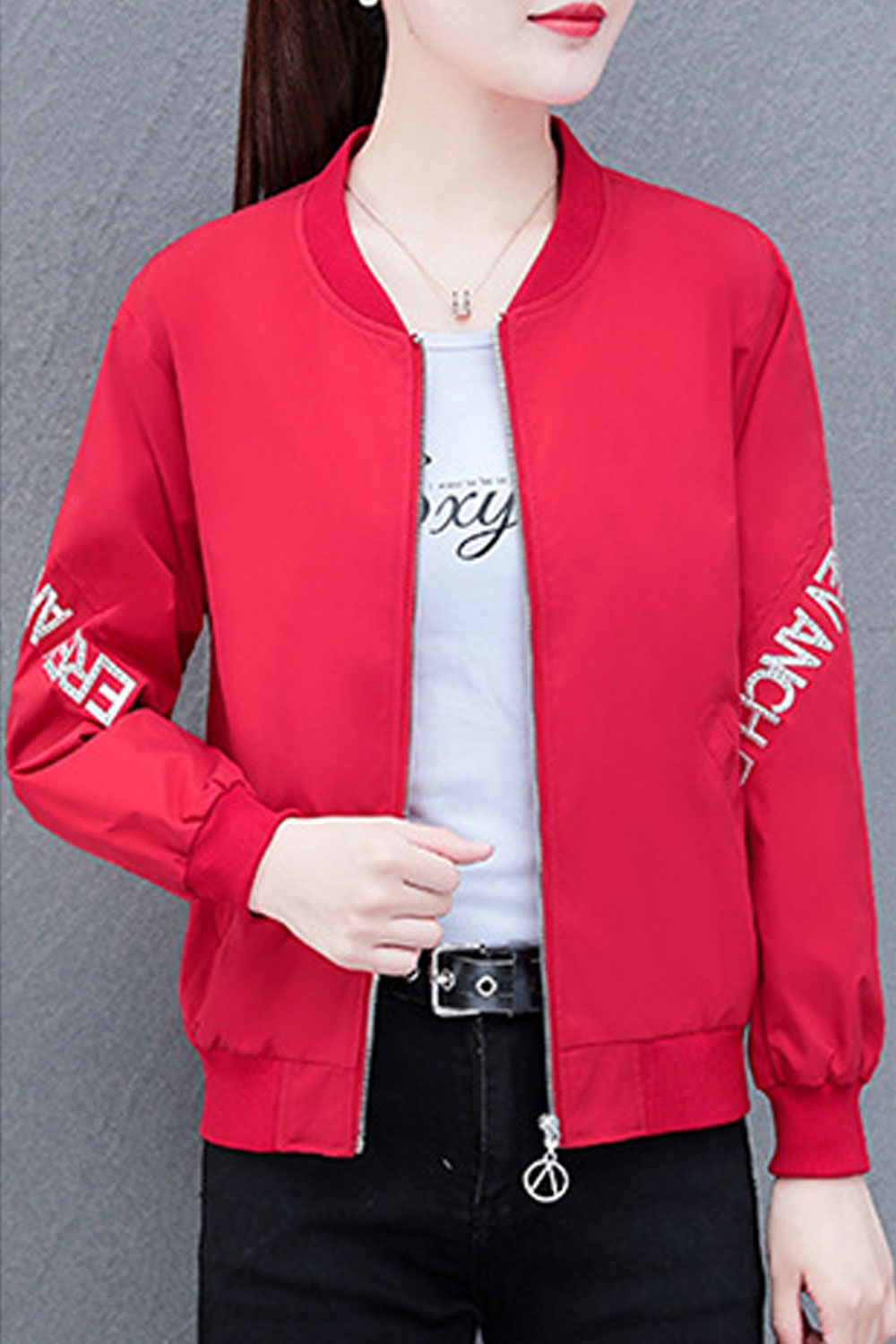 Women Exclusive Knitted Stand Collar Neck Ribbed Cuff & Hem Slash Pocket & Easy Zip Fastener Warm Winter Casual Jacket