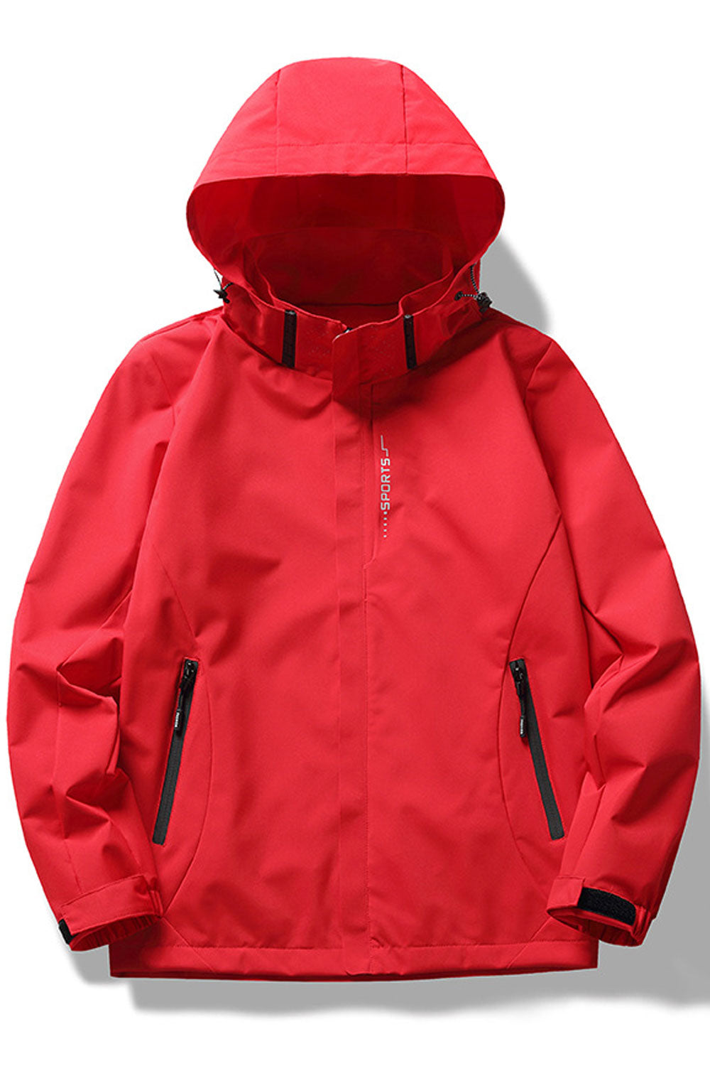 Women Fashionable Drawstring Hooded Neck Loose Long Sleeves Stretchable Velcro Cuff Front Zip Fastener & Side Zippered Pocket Lo