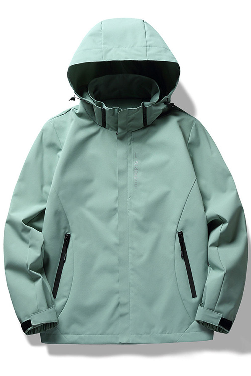 Women Fashionable Drawstring Hooded Neck Loose Long Sleeves Stretchable Velcro Cuff Front Zip Fastener & Side Zippered Pocket Lo