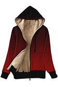Women Butterfly Printed Hooded Neck Long Sleeves Knitted Ribbed Cuff & Hem Super Smooth Linen Winter Casual Jacket